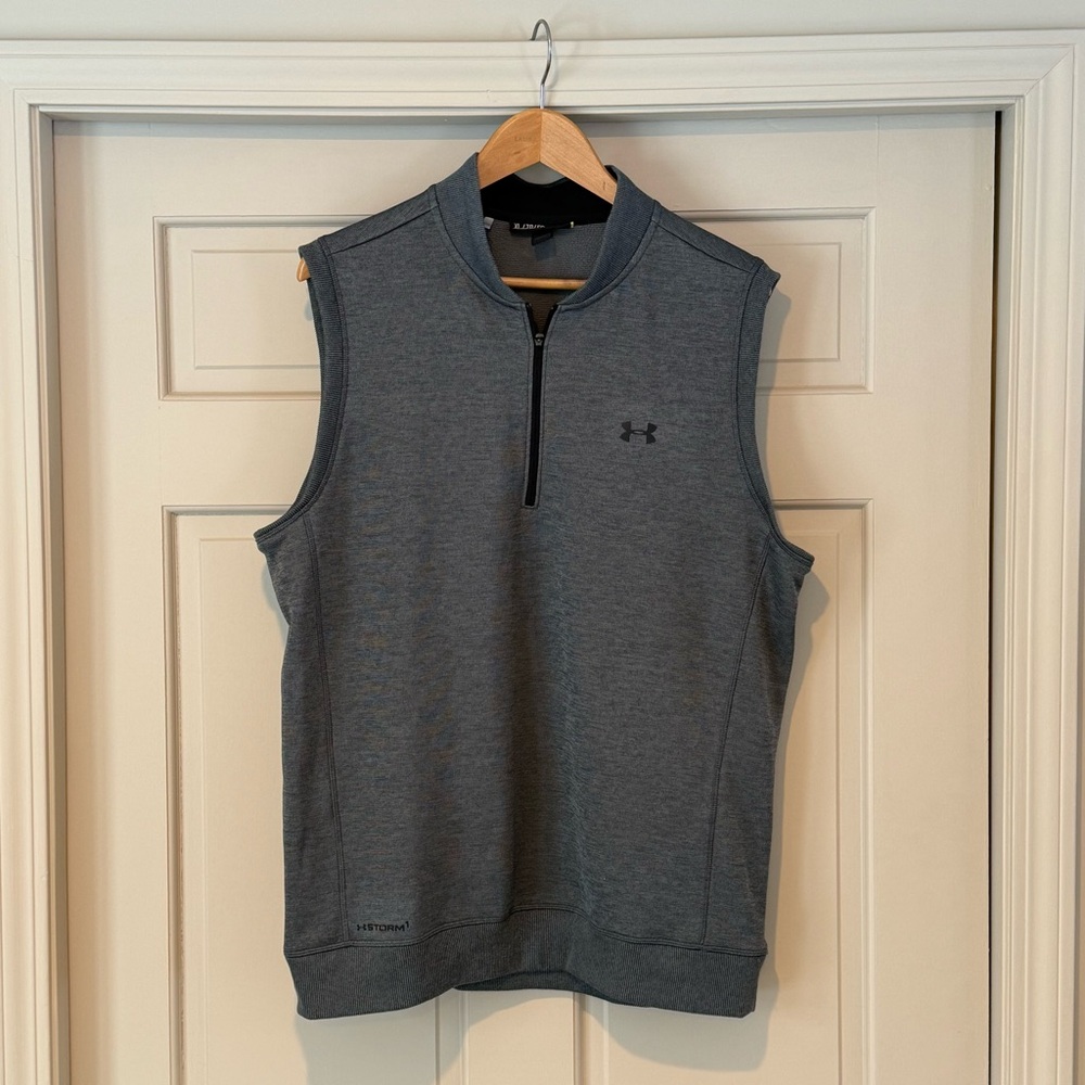 Under Armour Golf Vest Men’s XL Gray Lightweight Zip Pullover